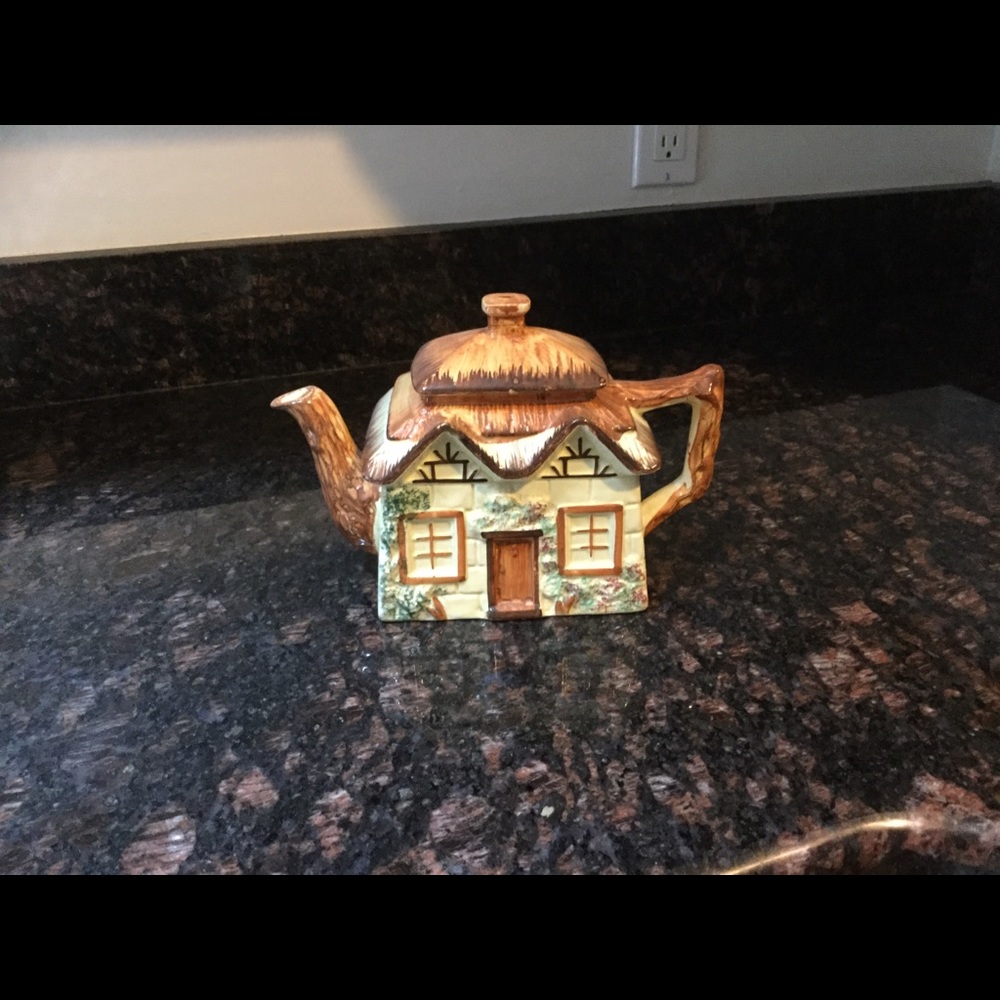 Vintage Village House Tea Pot